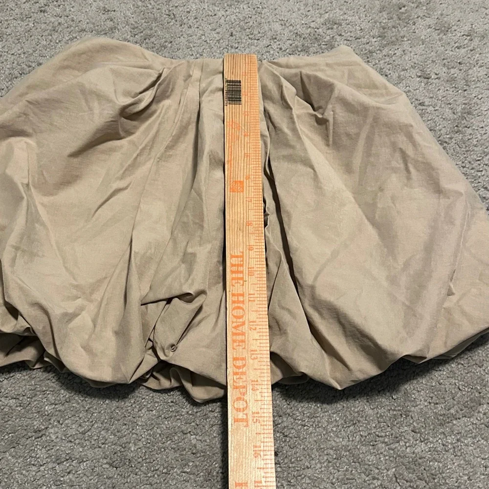Zara Tan Bubble Mini Skirt Beige‎ Pleated Puff Voluminous Size M 28 Waist